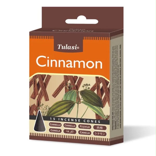 Tulasi Cinnamon Incense Cones 15 pack