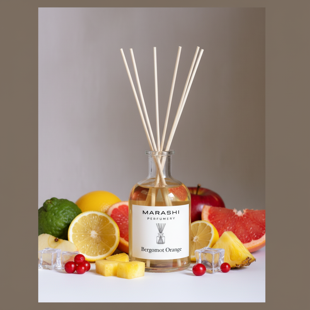 Bergamot Orange Diffuser with Ingredients - No Lid