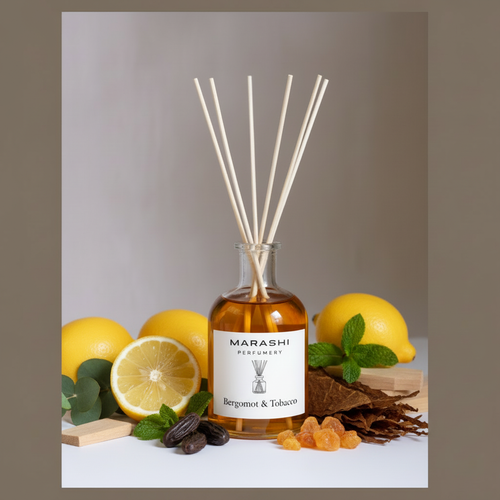 Bergamot & Tobacco Diffuser with Ingredients