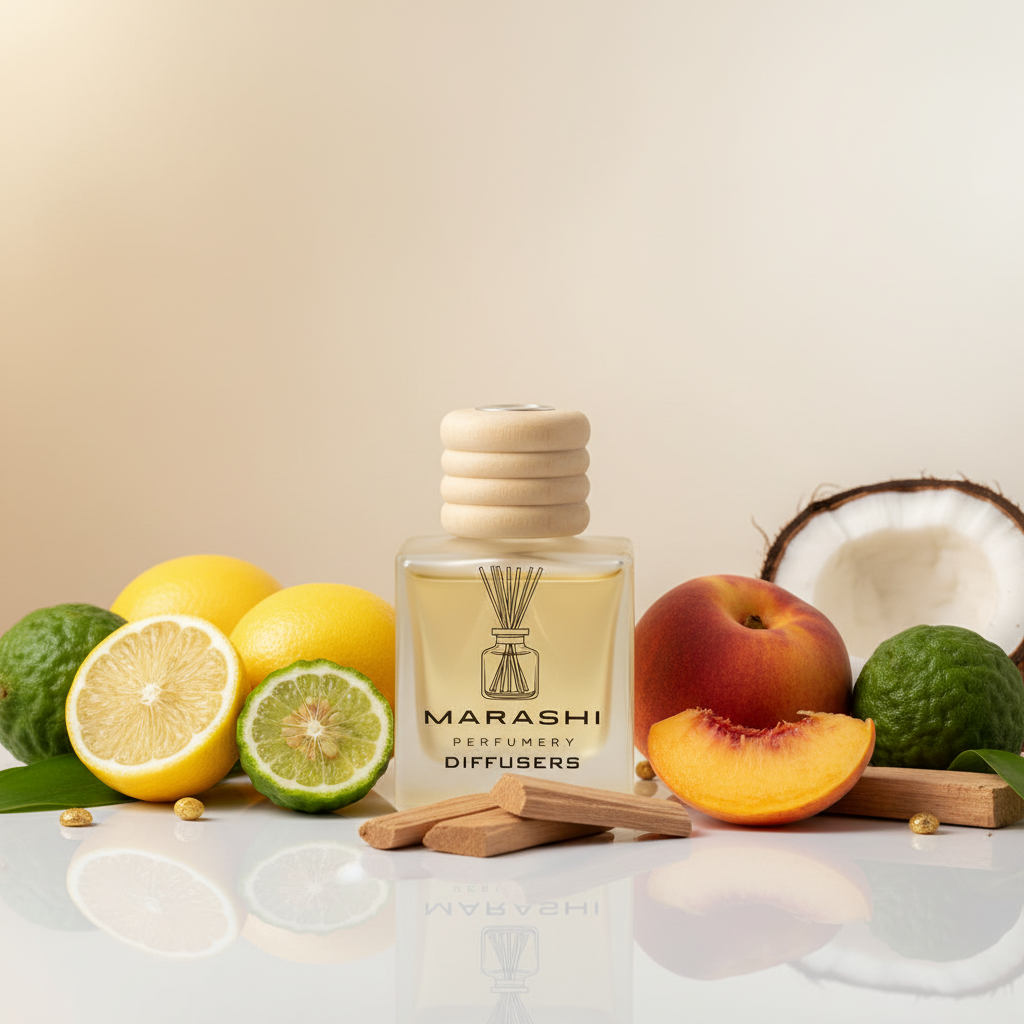 Citrus & Coconut Diffuser with Ingredients
