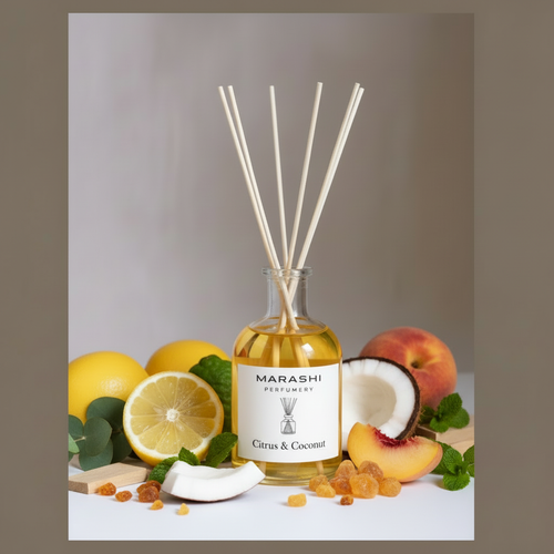 Citrus & Coconut Diffuser with Ingredients