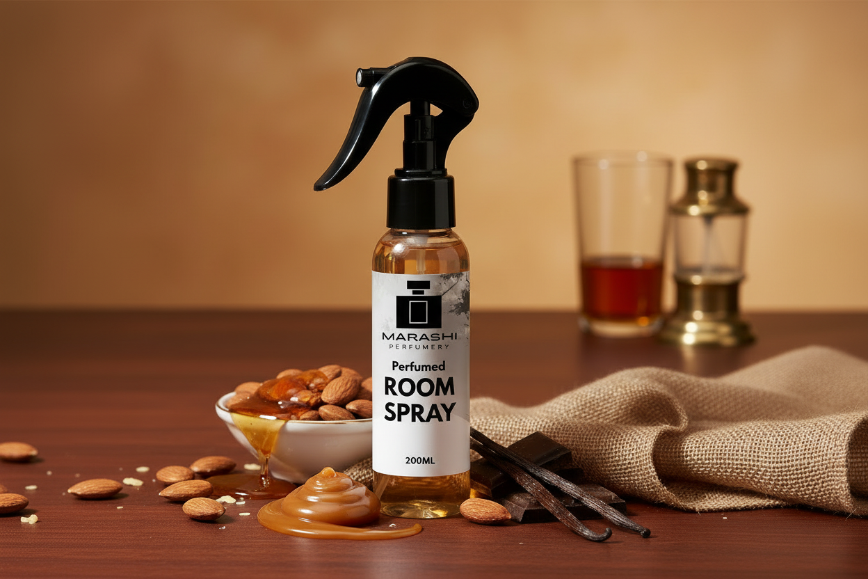 Crème Caramel Room Spray with fragrance notes