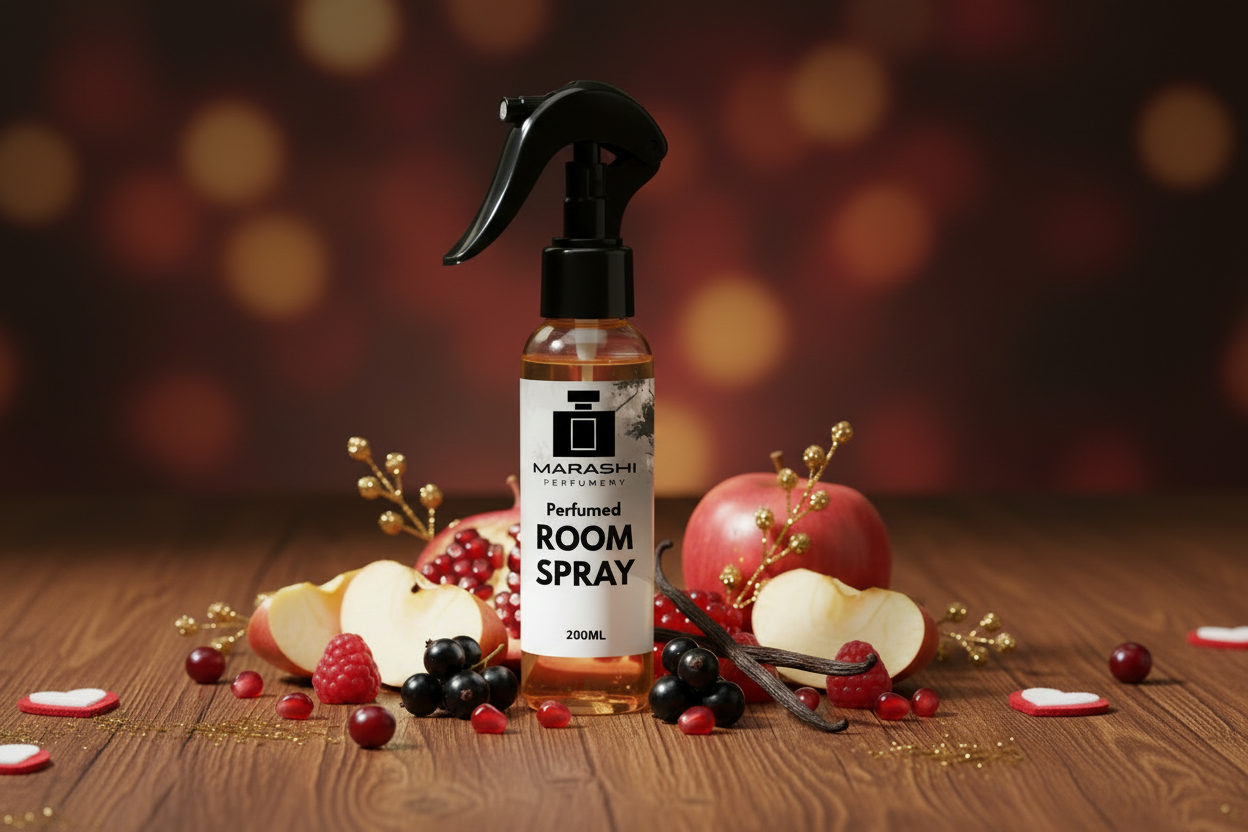 Cranberry & Apple Room Spray with fragrance notes